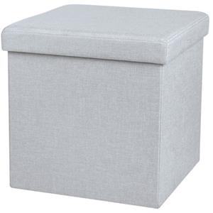 Urban Living Poef/hocker/opbergbox - Lichtgrijs - Mdf - 37 X 37 Cm