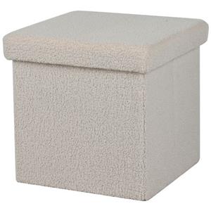 Urban Living Poef/hocker/opbergbox - Creme Wit - Mdf - 38 X 38 Cm