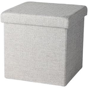 Urban Living Poef/hocker/opbergbox - Lichtgrijs - Mdf - 38 X 38 Cm