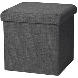 Urban Living Poef/hocker/opbergbox - Donkergrijs - Mdf - 38 X 38 Cm