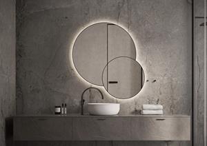 Martens Design Arizona spiegel met LED verlichting 100x60cm mat zwart