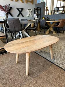 Industrielemeubelshop Ovale salontafel Nelle mangohout