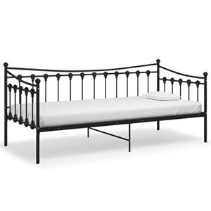 vidaXL Bett Schlafsofa Bettgestell Schwarz Metall 90x200 cm