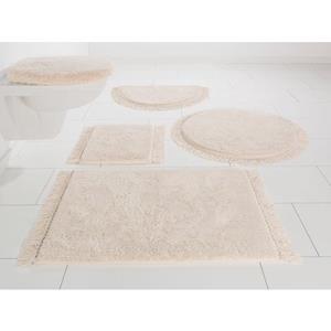 Badematte Finca Home affaire, Höhe 16 mm, rutschhemmend beschichtet, fußbodenheizungsgeeignet, schnell trocknend, strapazierfähig, Baumwolle (Bio-Baumwolle), halbrund, Fransen, Boho, B