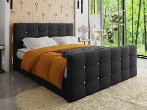 Mobistoxx Boxspring KLEOPATRA 160x200 cm zwart