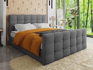 Mobistoxx Boxspring KLEOPATRA 180x200 cm lichtgrijs