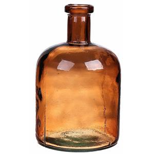 Bellatio Bloemenvaas - bruin - transparant gerecycled glas - D15 x H24 cm -
