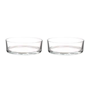 2x Lage schalen / vazen transparant glas cilindervormig 8 x 25 cm -