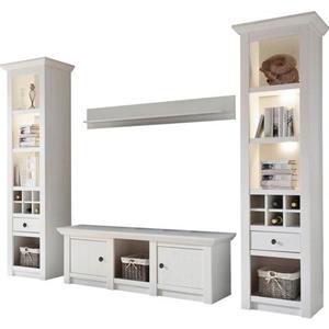 Home affaire Wandmeubel California bestaand uit 2 staande rekken, tv-meubel, wandrek (set, 4 stuks)