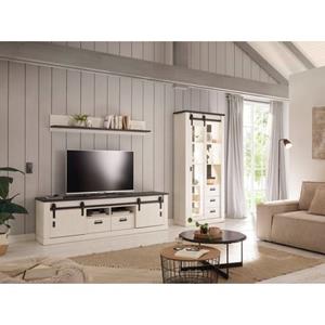 Home affaire Wandmeubel Sherwood Schuurdeurbeslag en apothekersgrepen van metaal, hoogte 201 cm (3 stuks)
