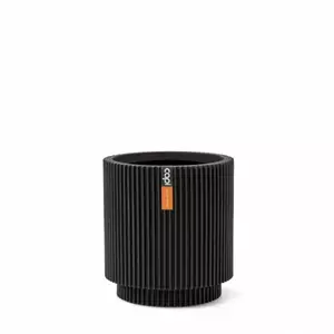 Capi Vaas cilinder groove d15h17cm zwart