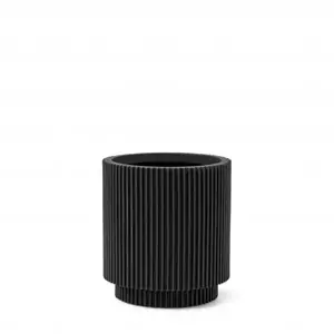Capi Vaas cilinder groove d19h21cm zwart