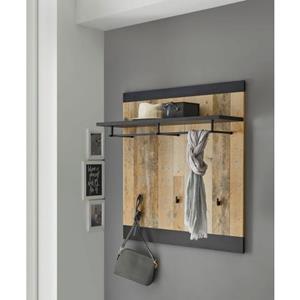 Home affaire Kapstokpaneel Sherwood in modern houtdecor, met beslag van metaal, breedte 92 cm