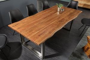 Invicta Interior Eettafel Mammut 160cm Acacia hout 35mm Honey/ Plaat
