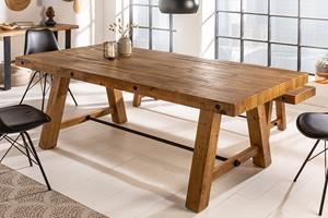 Invicta Interior Eettafel Finca 165cm pine 80mm vintage Bruin/ 41245