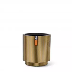 Capi Vaas cilinder groove d23h25 zwart/goud