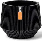 Capi Vaas cilinder geo groove d19h16 zwart