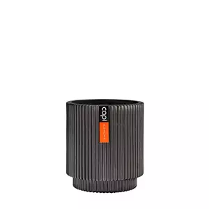 Capi Vaas cilinder groove d23h25cm zwart