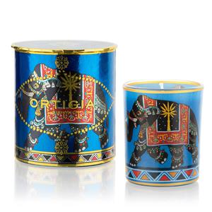 Ortigia Sandalo geurkaars in gedecoreerd glas