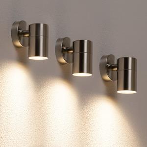 HOFTRONIC™ Set van 3 Wandlampen Mason - IP44 Spatwaterdicht - Muurlamp voor binnen en buiten - Incl. 4000K neutraal witte GU10 spot - 5 Watt 400 lumen - Dimbaar - Industriële wandlamp - Roe
