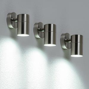 HOFTRONIC™ Set van 3 Wandlamp Mason - IP44 Spatwaterdicht - Muurlamp voor binnen en buiten - Incl. 6000K Daglicht witte GU10 spot - 5 watt 400 lumen - Dimbaar - Industriële wandlamp - Roest