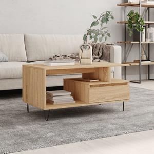 vidaxl Salontafel 90x49x45 cm bewerkt hout sonoma eikenkleurig