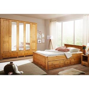 Home affaire Slaapkamerserie Hugo Bed 180 cm, 5-deurs kledingkast en 2 nachtkastjes (set, 4 stuks)