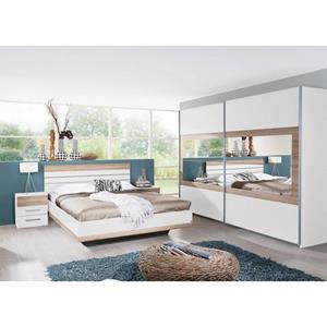 Rauch Slaapkamerserie Tarragona Zweefdeurkast in 3 breedten, bed in 2 afmetingen en 2 nachtkastjes (set, 4 stuks)
