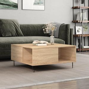 VidaXL Salontafel 80x80x36,5 cm bewerkt hout sonoma eikenkleurig