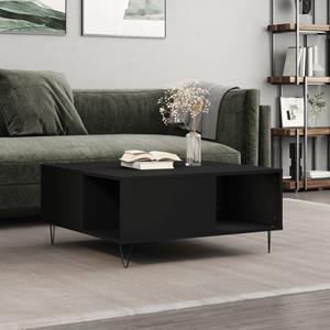 VidaXL Salontafel 80x80x36,5 cm bewerkt hout zwart