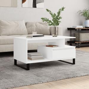 VidaXL Salontafel 90x49x45 cm bewerkt hout wit