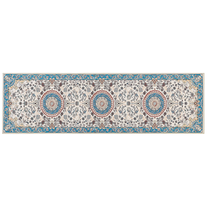 BELIANI Vloerkleed polyester beige/blauw 60 x 200 cm GORDES