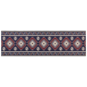 BELIANI Vloerkleed polyester blauw/rood 60 x 200 cm KANGAL