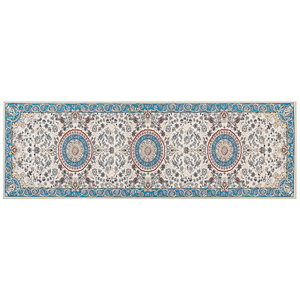 BELIANI Vloerkleed polyester beige/blauw 80 x 240 cm GORDES