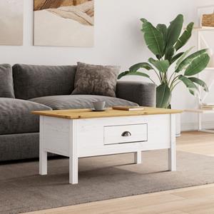 VidaXL Salontafel BODO 100x55x45 cm massief grenenhout wit en bruin
