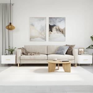 VidaXL Salontafels 2 st 50x50x40 cm bewerkt hout hoogglans wit