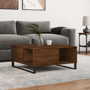 VidaXL Salontafel 80x80x36,5 cm bewerkt hout bruin eikenkleur