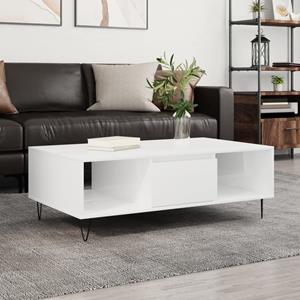 VidaXL Salontafel 104x60x35 cm bewerkt hout hoogglans wit