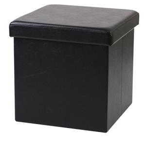 Urban Living Poef/hocker/opbergbox - Zwart - Mdf - 38 X 38 Cm