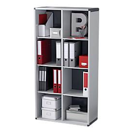 PAPERFLOW Büroregal, 8 Fächer, grau / anthrazit