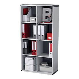 Paperflow Boekenkast, polystyreen, 8 vakken, B 790 x D 330 x H 1548 mm, antraciet