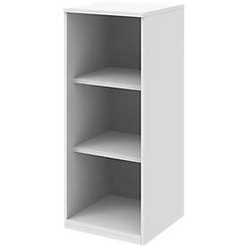 BARI boekenkast, 3 OH, 2 legborden, spaanplaat, B 427 x D 430 x H 1117 mm, wit