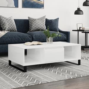 VidaXL Salontafel 104x60x35 cm bewerkt hout hoogglans wit