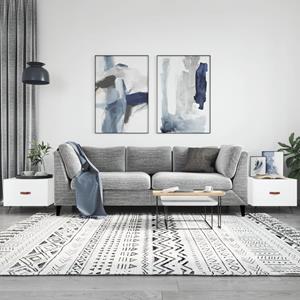 VidaXL Salontafels 2 st 50x50x40 cm bewerkt hout hoogglans wit