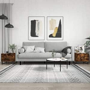 VidaXL Salontafels 2 st 50x50x40 cm bewerkt hout gerookt eikenkleurig