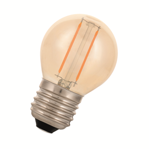 BAIL led-lamp, goud, voet E27, 2W, temp 2200K, uitv glas/afd hldr