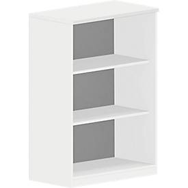 NEVADA boekenkast, spaanplaat, 3 OH, B 800 x D 445 x H 1160 mm, wit