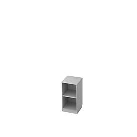 Boekenkast, spaanplaat, B 400 x D 400 mm, 2 OH, lichtgrijs