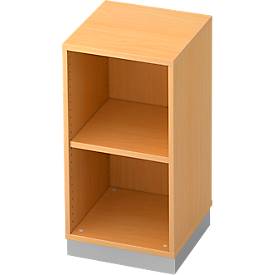 Boekenkast, spaanplaat, B 400 x D 400 mm, 2 OH, beukendecor