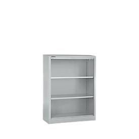 Schäfer Shop Select MS iCONOMY stalen boekenkast, 3 OH, B 800 x D 400 x H 1215 mm, blank aluminium RAL 9006